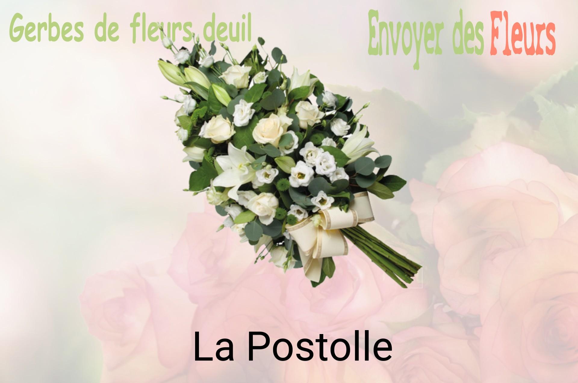 Gerbe de fleurs de deuil livrée à La Postolle
